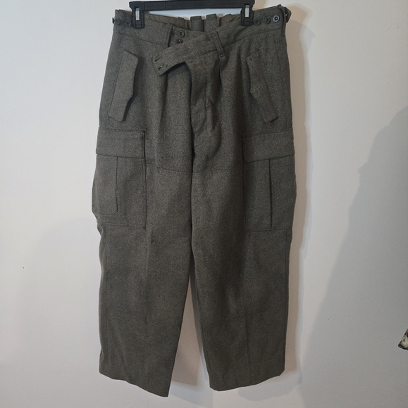 Vintage 1962 German Bulag Munchen Military Pants Uniform Wool Trousers Green